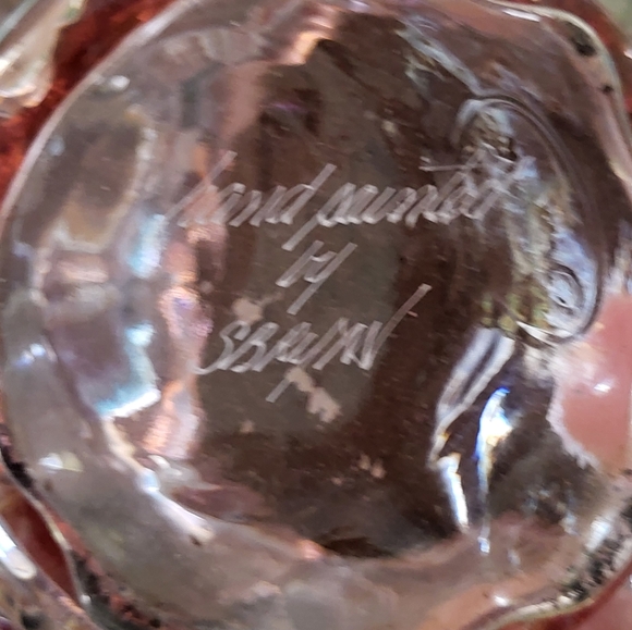 Fenton Painted Pink Glass Basket - Picture 11 of 14